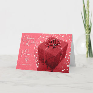 Lebenspartner Pink und White Christmas Geschenk vo Feiertagskarte