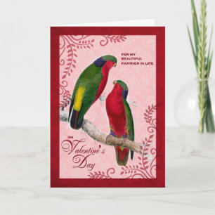 Lebenspartner Valentine's Day Love Birds Feiertagskarte