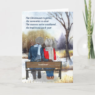 Lebenspartnerin ältere afroamerikanische Lesben Feiertagskarte