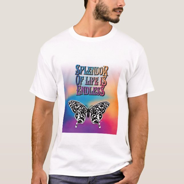 Lebenspflege mit Schmetterling T-Shirt (Vorderseite)