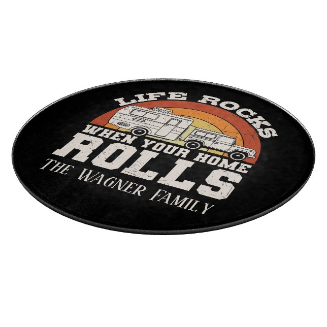 Lebensrockrollen tragen den Namen Camper Schneidebrett (Ecke)