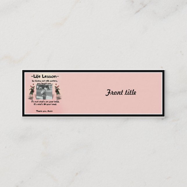 Lebensunterricht einer Mutter #1 Mini Visitenkarte (Vorderseite)