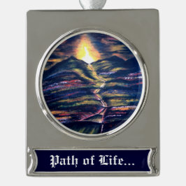 Lebensweg Banner-Ornament Silber