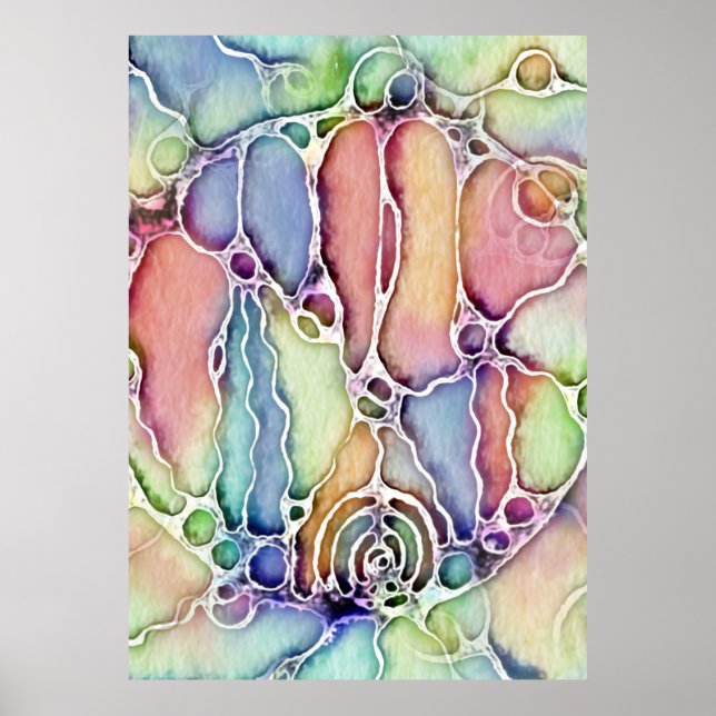 Lebensweise - Muster neurografischer Art 1 Poster (Vorne)