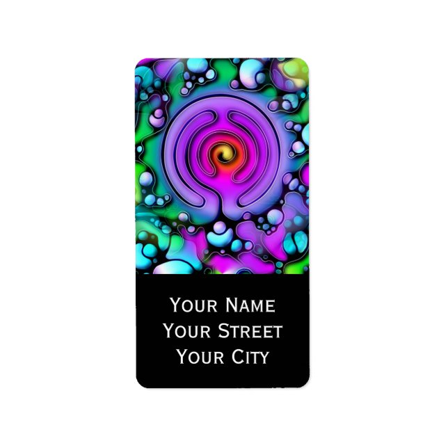 Lebensweise - Muster neurografischer Kunst 2 Adressaufkleber (Vorne)