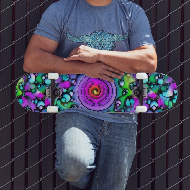 Lebensweise - Muster neurografischer Kunst 2 Skateboard (Außenbereich 3)