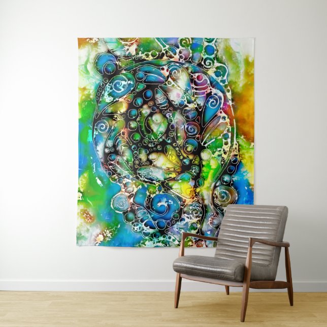 Lebensweise - Neurographische Kunst 7 Wandteppich (Beispiel)