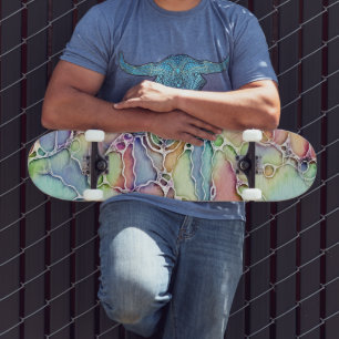 Lebensweisen - Neurografisches Kunstmuster 1 Skateboard
