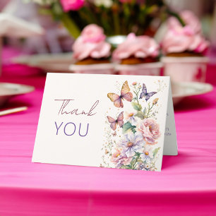 Lebenszeit der Schmetterlinge florale Hochzeitsdus Dankeskarte