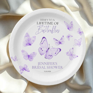 Lebenszeit der Schmetterlinge Lavender Brautparty Pappteller