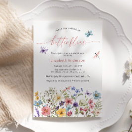 Lebenszeit der Schmetterlinge Wildblumen Brautpart Einladung