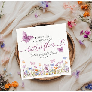 Lebenszeit der Schmetterlinge Wildblumen-Brautpart Serviette