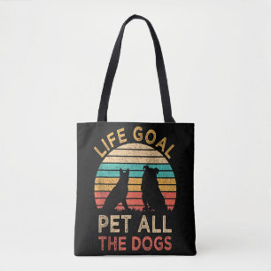 Lebensziel Alle Hunde Streicheln Lustig Retro Hund