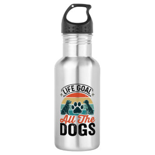 Lebensziel Alle Hunde Vintage-Hundefreund-Design_1 Edelstahlflasche