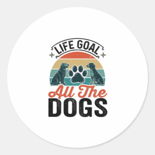 Lebensziel Alle Hunde Vintage-Hundefreund-Design_1 Runder Aufkleber