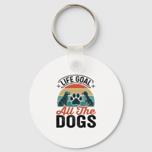 Lebensziel Alle Hunde Vintage-Hundefreund-Design_1 Schlüsselanhänger