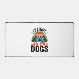 Lebensziel Alle Hunde Vintage-Hundefreund-Design_1 Schreibtischunterlage