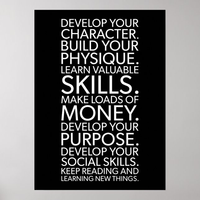 Lebensziele für Glück und Erfolg Poster (Vorne)