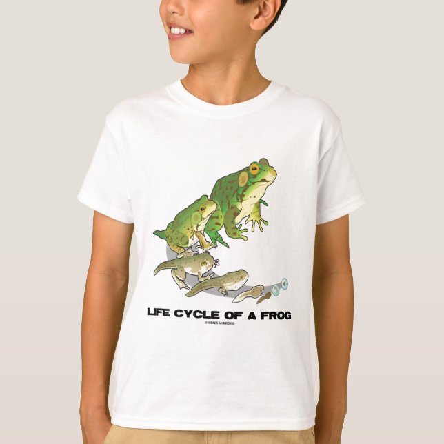 Lebenszyklus eines Frosches (von Ei zu Tadpole zum T-Shirt (Vorderseite)