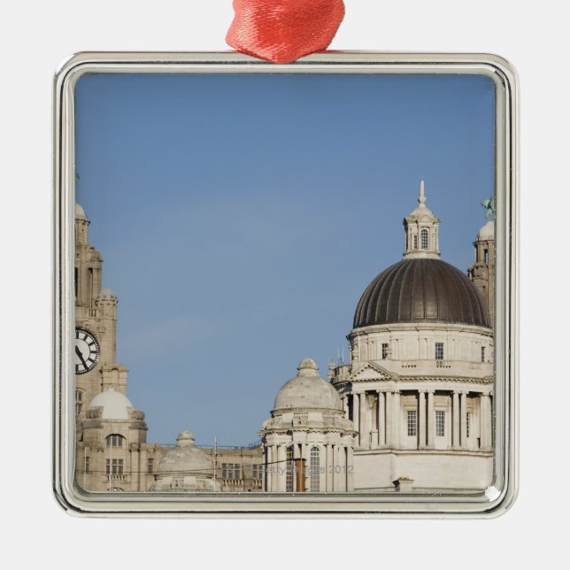 Leber-Gebäude, Liverpool, England Silbernes Ornament (Vorne)