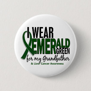 Leber-Krebs trage ich e-Grün für meinen Großvater Button