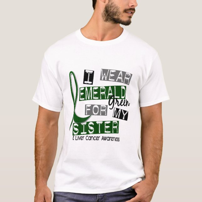 Leber-Krebs trage ich Smaragdgrün für meine T-Shirt (Vorderseite)