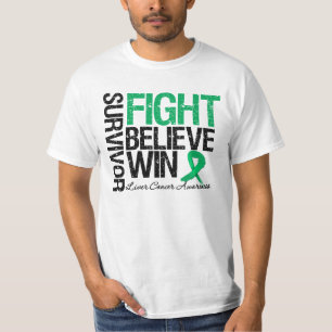Leber-Krebs-Überlebend-Kampf glauben Gewinn-Motto T-Shirt
