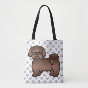Leberbrauner Shih Tzu Süßer Cartoon-Hund & Pfoten