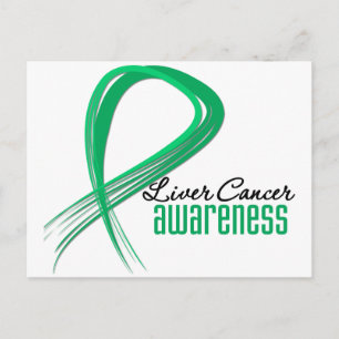 Leberkrebs-Bewusstsein Grunge Ribbon Postkarte