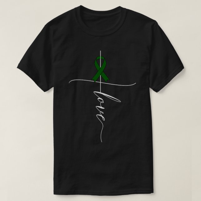 Leberkrebs-Bewusstsein Liebe Grünes Band Geschenk T-Shirt (Design vorne)