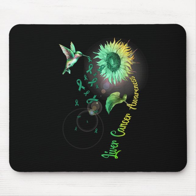 Leberkrebs Sonnenblume Hummingbird Mousepad (Vorne)