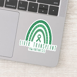 Lebertransplantation Grünes Regenbogenfarben Bewus Aufkleber