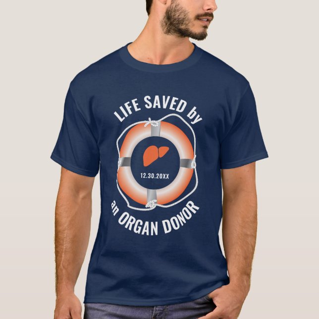 Lebertransplantation Nautisches Design  T-Shirt (Vorderseite)