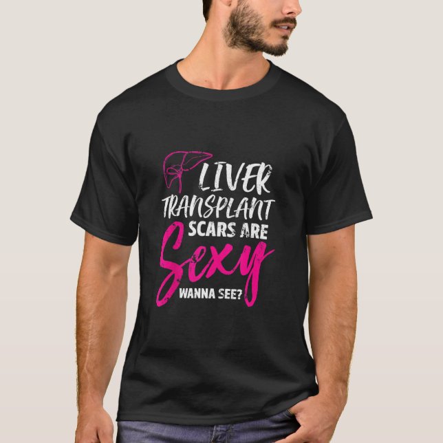 Lebertransplantation Survivor Narben Organbeschwer T-Shirt (Vorderseite)