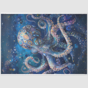 Lebhaft farbiger Octopus-Dekoupage Seidenpapier