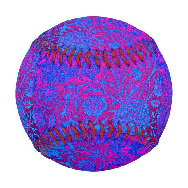 Lebhaft, ombre, art nouveau,William Morris,lila, Baseball (Vorderseite)