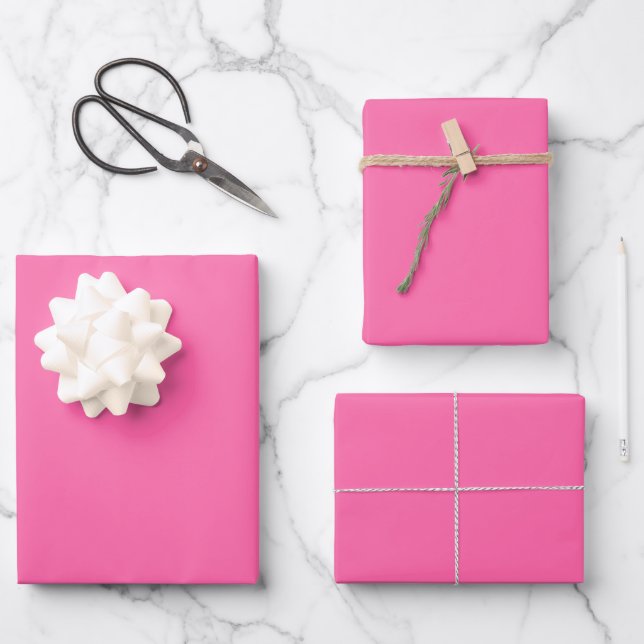 Lebhaft rosa Wrapping Paper Sheets Geschenkpapier Set (Vorderseite)