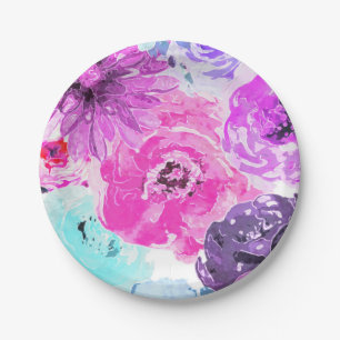 Lebhaft Violett Fette Blumen Blüten Rosa Lila Schi Pappteller