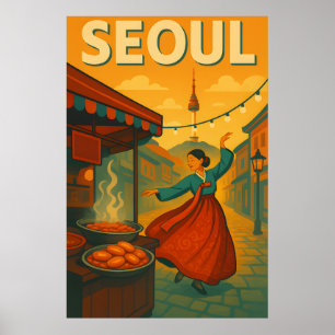 Lebhafte 1960er Jahre : Seoul Pop Retro Travel Pos Poster