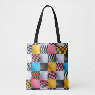 Lebhafte 3D-Checkerboard - spielerischer Retro-Pop