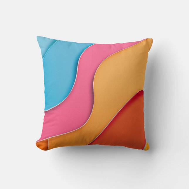 Lebhafte, abgerundete Linien mit Textfläche Kissen (Vorderseite)
