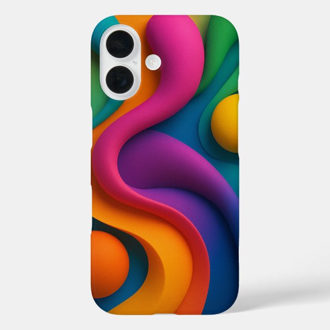 Lebhafte Abstrakte 3D-Formen Case-Mate iPhone Hülle (Rückseite)