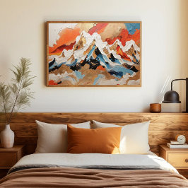 Lebhafte Abstrakte Alpenlandschaft Poster