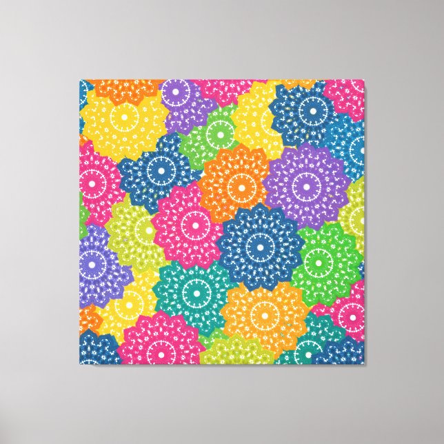 Lebhafte Abstrakte Blume Leinwanddruck (Vorderseite)