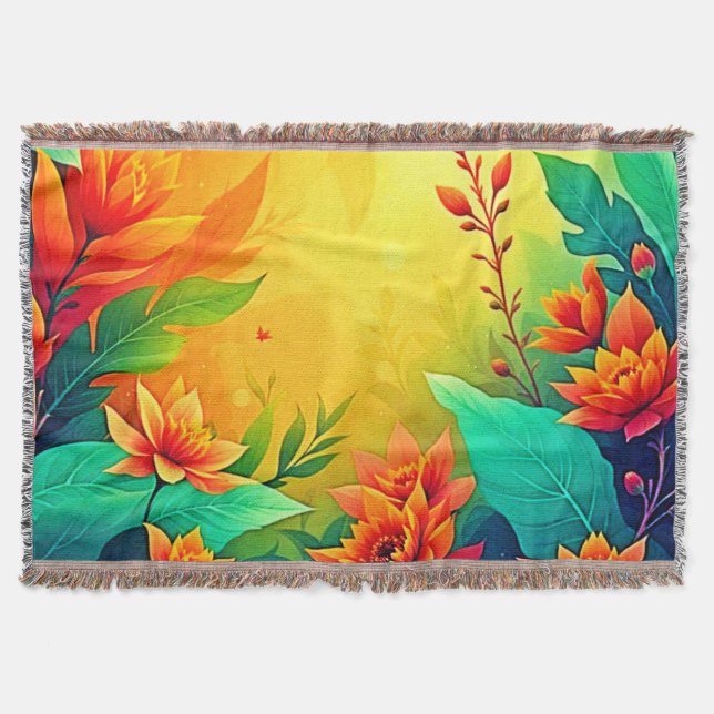 Lebhafte Abstrakte Blumenbeauty Decke (Vorderseite)