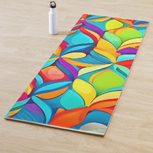 Lebhafte Abstrakte Blumenexplosion Yogamatte