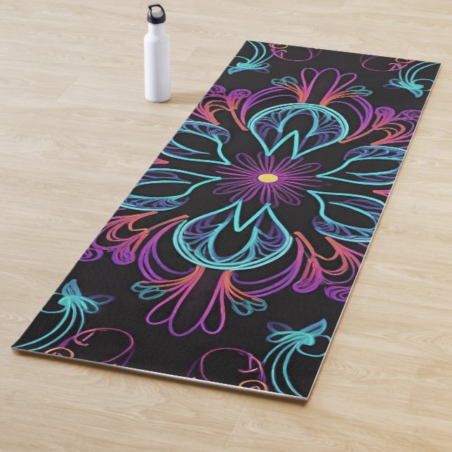 Lebhafte Abstrakte Blüte Yogamatte (Beispiel)