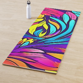 Lebhafte Abstrakte Blüte Yogamatte