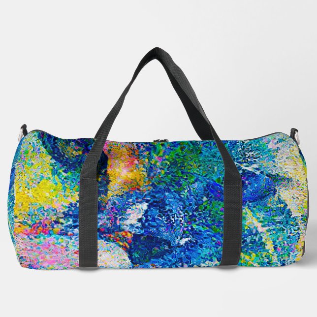 Lebhafte Abstrakte Cat Art Print Duffle Bag (Vorderseite)