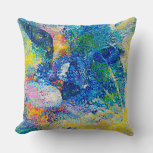 Lebhafte Abstrakte Cat Art Print Kissen